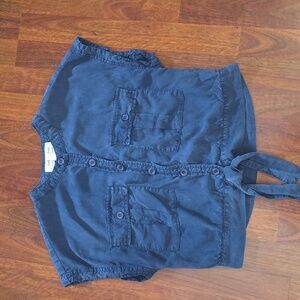 Cloth & Stone Navy Button-Up Top